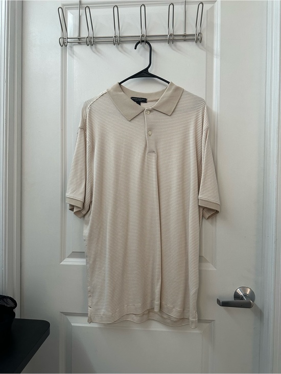 Banana Republic Other - Banana Republic Men's Luxury Touch Light Beige Striped Polo